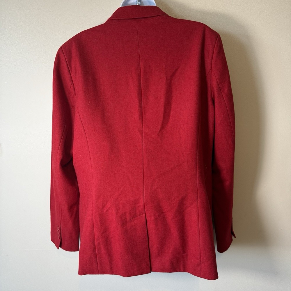 Chadwicks of Boston Red Wool Blend Blazer Women's 14 Jacket Lined Classic Career - Picture 7 of 11
